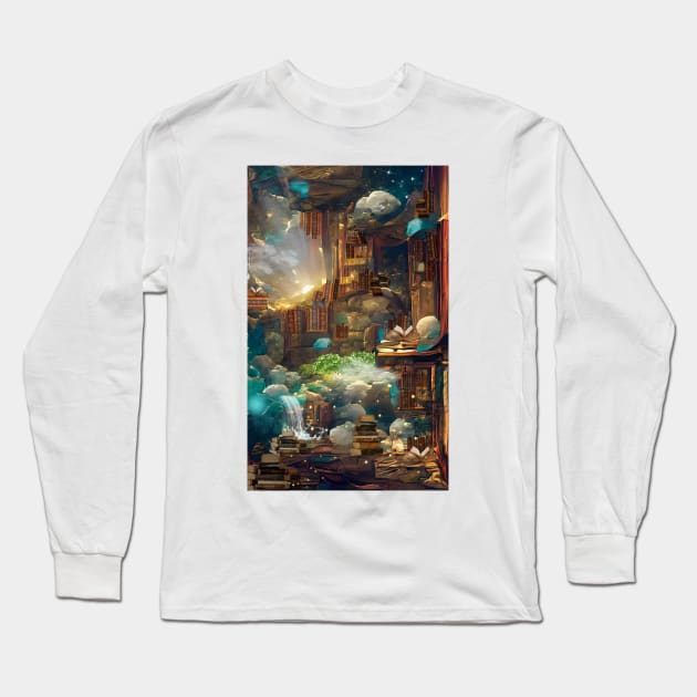 Library of Heaven | National library week | literacy week Long Sleeve T-Shirt by PsychicLove